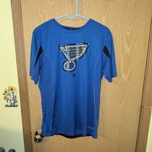 Majestic NHL STL Blues Crew Neck Short Sleeve Shirt - Men's Medium